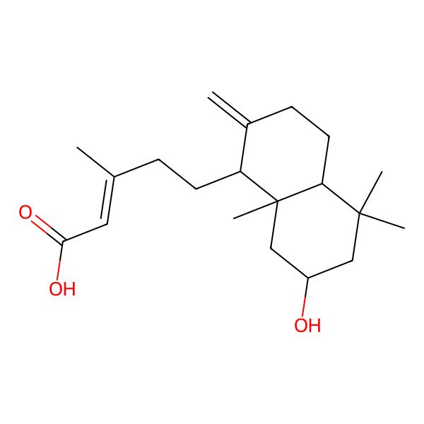 2D Structure of 5-(7-hydroxy-5,5,8a-trimethyl-2-methylidene-3,4,4a,6,7,8-hexahydro-1H-naphthalen-1-yl)-3-methylpent-2-enoic acid