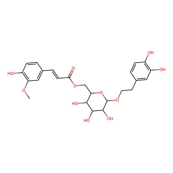 2D Structure of [6-[2-(3,4-Dihydroxyphenyl)ethoxy]-3,4,5-trihydroxyoxan-2-yl]methyl 3-(4-hydroxy-3-methoxyphenyl)prop-2-enoate