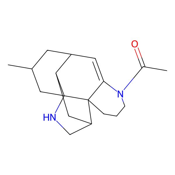 2D Structure of 1-[(1S,2R,9S,11R,13R,17R)-11-methyl-6,14-diazapentacyclo[7.6.2.02,7.02,13.013,17]heptadec-7-en-6-yl]ethanone