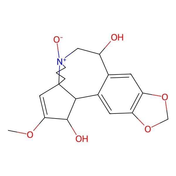 2D Structure of (2S,3S,6R,12R)-4-methoxy-10-oxido-16,18-dioxa-10-azoniapentacyclo[11.7.0.02,6.06,10.015,19]icosa-1(20),4,13,15(19)-tetraene-3,12-diol