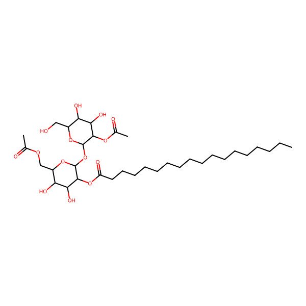 2D Structure of 6,2'-Di-0-acetyl-2-0-octadecanoyl-alpha,alpha-D-trehalose