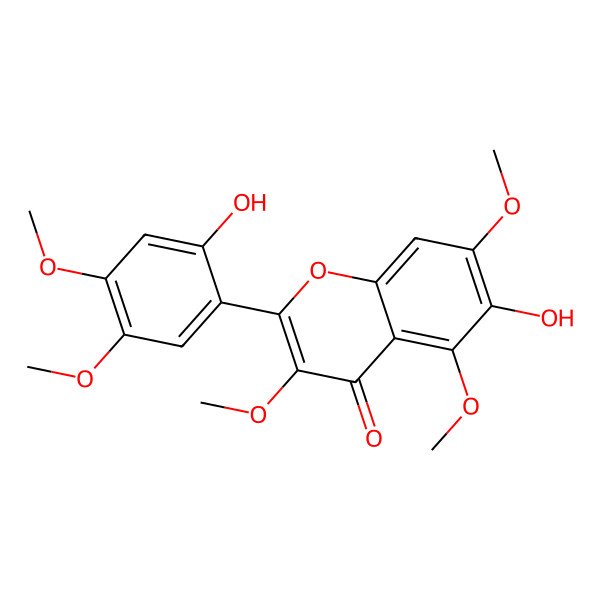 2D Structure of 6,2'-Dihydroxy-3,5,7,4',5'-pentamethoxyflavone