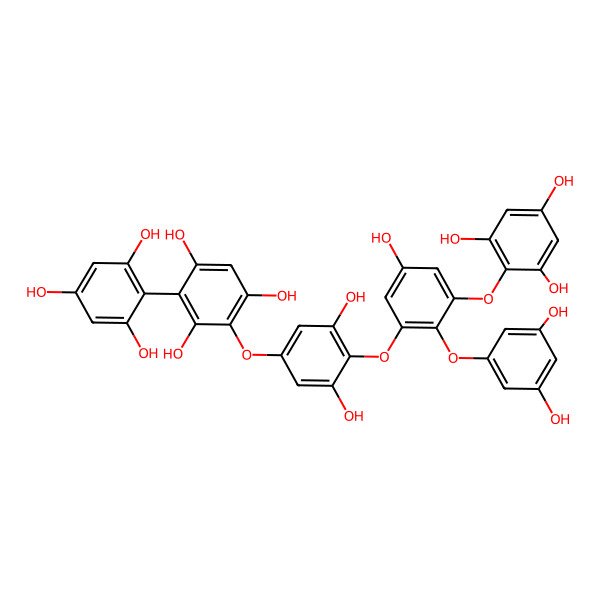 2D Structure of 2-[4-[2-(3,5-Dihydroxyphenoxy)-5-hydroxy-3-(2,4,6-trihydroxyphenoxy)phenoxy]-3,5-dihydroxyphenoxy]-4-(2,4,6-trihydroxyphenyl)benzene-1,3,5-triol