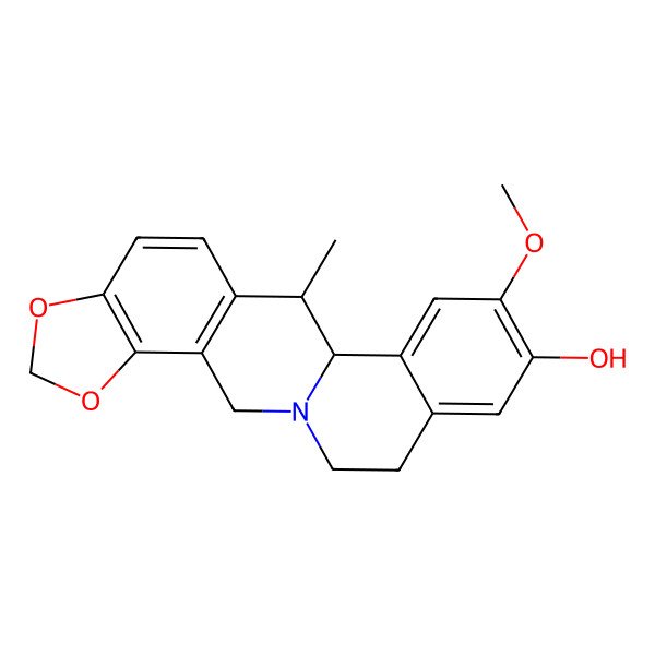 2D Structure of 16-Methoxy-12-methyl-5,7-dioxa-1-azapentacyclo[11.8.0.03,11.04,8.014,19]henicosa-3(11),4(8),9,14,16,18-hexaen-17-ol