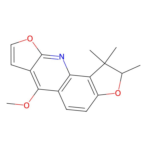 2D Structure of 10-Methoxy-3,3,4-trimethyl-5,14-dioxa-16-azatetracyclo[7.7.0.02,6.011,15]hexadeca-1(9),2(6),7,10,12,15-hexaene