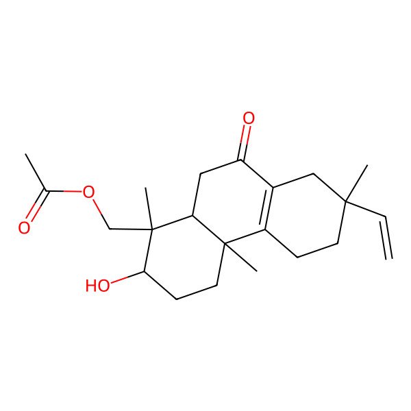 2D Structure of [(1S,2S,4aS,7R,10aR)-7-ethenyl-2-hydroxy-1,4a,7-trimethyl-9-oxo-2,3,4,5,6,8,10,10a-octahydrophenanthren-1-yl]methyl acetate