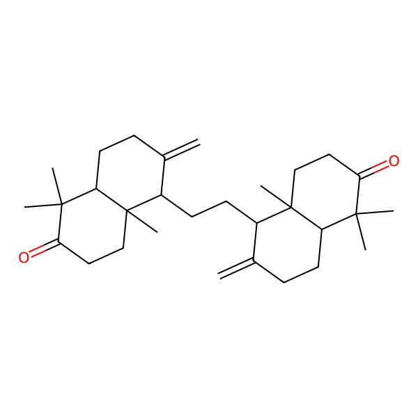 2D Structure of (4aR,5R,8aR)-5-[2-[(1R,4aR,8aR)-5,5,8a-trimethyl-2-methylidene-6-oxo-1,3,4,4a,7,8-hexahydronaphthalen-1-yl]ethyl]-1,1,4a-trimethyl-6-methylidene-3,4,5,7,8,8a-hexahydronaphthalen-2-one