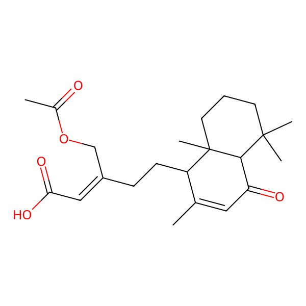 2D Structure of (Z)-5-[(1R,4aR,8aS)-2,5,5,8a-tetramethyl-4-oxo-4a,6,7,8-tetrahydro-1H-naphthalen-1-yl]-3-(acetyloxymethyl)pent-2-enoic acid
