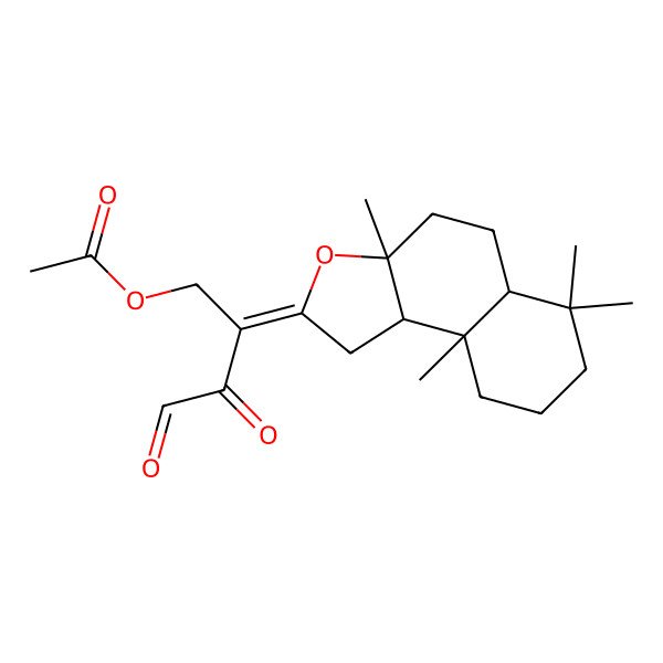 2D Structure of [(2E)-2-[(3aS,5aR,9aR,9bS)-3a,6,6,9a-tetramethyl-1,4,5,5a,7,8,9,9b-octahydrobenzo[e][1]benzofuran-2-ylidene]-3,4-dioxobutyl] acetate