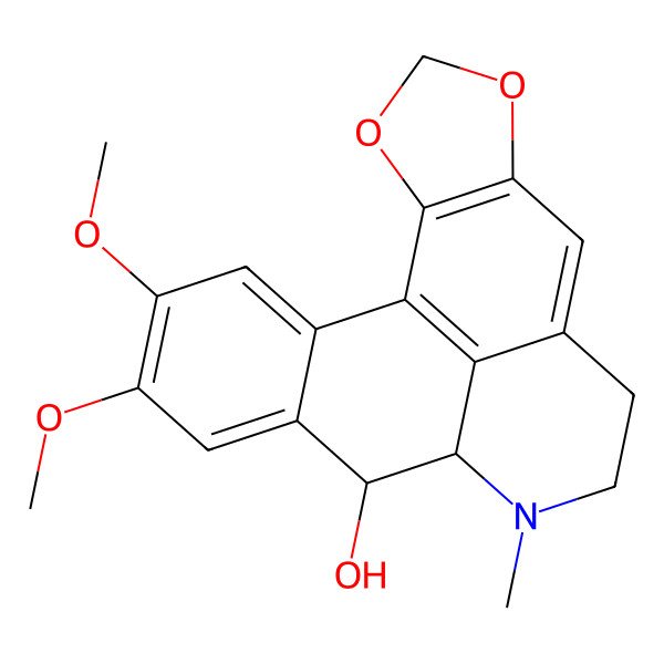 2D Structure of 16,17-Dimethoxy-11-methyl-3,5-dioxa-11-azapentacyclo[10.7.1.02,6.08,20.014,19]icosa-1(20),2(6),7,14,16,18-hexaen-13-ol