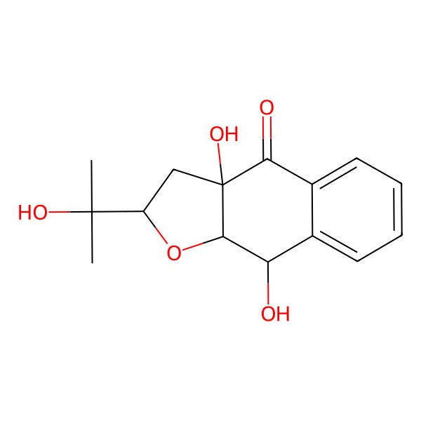 2D Structure of (2S,3aR,9R,9aS)-3a,9-dihydroxy-2-(2-hydroxypropan-2-yl)-2,3,9,9a-tetrahydrobenzo[f][1]benzofuran-4-one