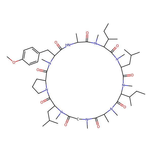 2D Structure of cyclo[DL-N(Me)Ala-Sar-DL-N(Me)Leu-DL-Pro-DL-N(Me)Tyr(Me)-DL-Ala-DL-N(Me)xiIle-DL-N(Me)Leu-DL-N(Me)xiIle]