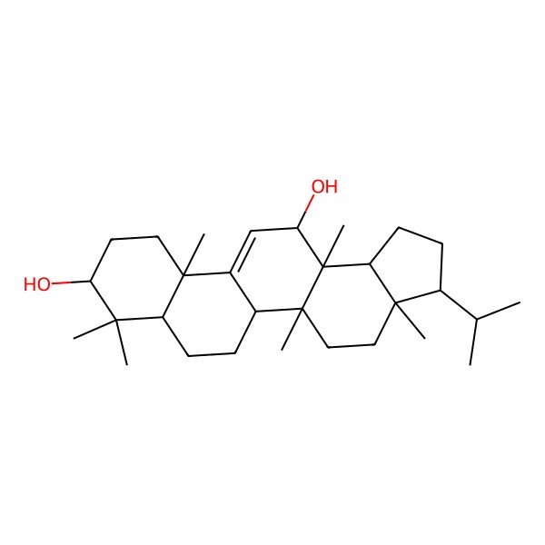 2D Structure of 3a,5a,8,8,11a,13a-Hexamethyl-3-propan-2-yl-1,2,3,4,5,5b,6,7,7a,9,10,11,13,13b-tetradecahydrocyclopenta[a]chrysene-9,13-diol