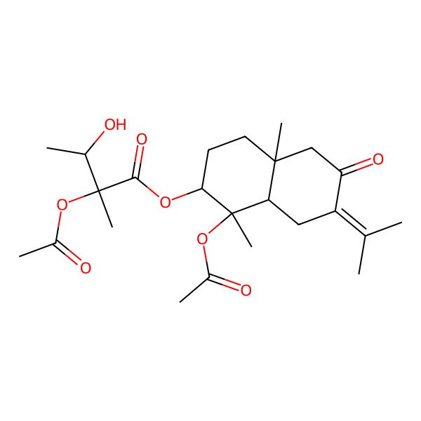 2D Structure of [(1S,2R,4aS,8aR)-1-acetyloxy-1,4a-dimethyl-6-oxo-7-propan-2-ylidene-2,3,4,5,8,8a-hexahydronaphthalen-2-yl] (2R,3R)-2-acetyloxy-3-hydroxy-2-methylbutanoate