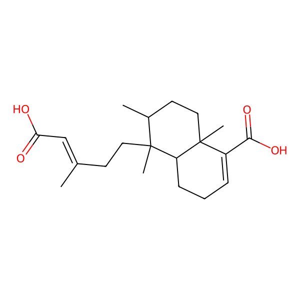 2D Structure of (4aS,5S,6R,8aR)-5-[(E)-4-carboxy-3-methylbut-3-enyl]-5,6,8a-trimethyl-3,4,4a,6,7,8-hexahydronaphthalene-1-carboxylic acid