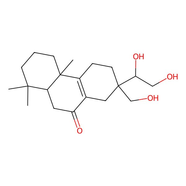 2D Structure of (4aS,7S)-7-(1,2-dihydroxyethyl)-7-(hydroxymethyl)-1,1,4a-trimethyl-2,3,4,5,6,8,10,10a-octahydrophenanthren-9-one