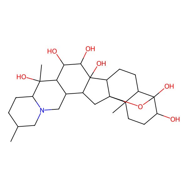 2D Structure of (1S,2S,6S,9S,10S,11R,12R,13S,14S,15S,18S,19S,22S,23R,25R)-6,10,19-trimethyl-24-oxa-4-azaheptacyclo[12.12.0.02,11.04,9.015,25.018,23.019,25]hexacosane-10,12,13,14,22,23-hexol