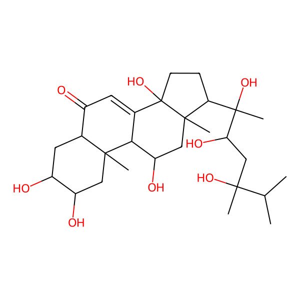 2D Structure of 2,3,11,14-tetrahydroxy-10,13-dimethyl-17-(2,3,5-trihydroxy-5,6-dimethylheptan-2-yl)-2,3,4,5,9,11,12,15,16,17-decahydro-1H-cyclopenta[a]phenanthren-6-one