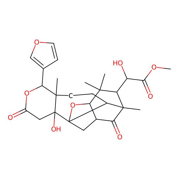 2D Structure of Methyl 2-[6-(furan-3-yl)-10-hydroxy-1,5,15,15-tetramethyl-8,17-dioxo-7,18-dioxapentacyclo[11.3.1.111,14.02,11.05,10]octadecan-16-yl]-2-hydroxyacetate