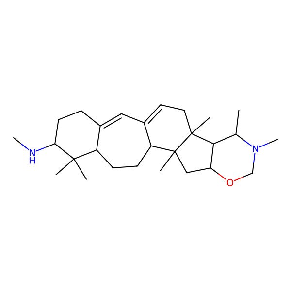 2D Structure of N,2,7,8,10,19,19-heptamethyl-5-oxa-7-azapentacyclo[11.9.0.02,10.04,9.015,20]docosa-12,14-dien-18-amine