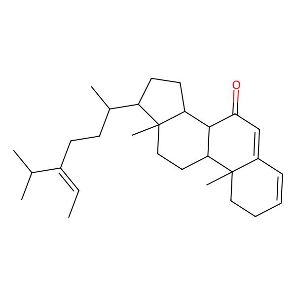 2D Structure of (8S,9S,10R,13R,14S,17R)-10,13-dimethyl-17-[(E,2R)-5-propan-2-ylhept-5-en-2-yl]-1,2,8,9,11,12,14,15,16,17-decahydrocyclopenta[a]phenanthren-7-one