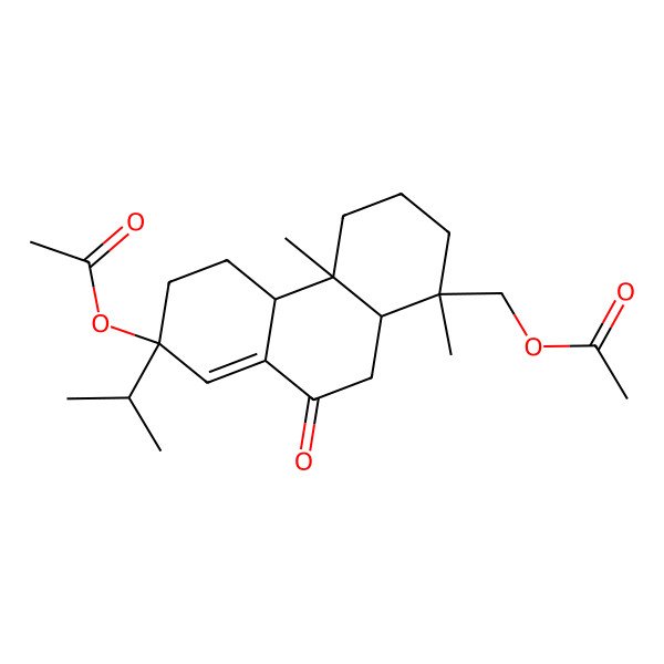 2D Structure of [(1R,4aS,4bR,7S,10aR)-7-acetyloxy-1,4a-dimethyl-9-oxo-7-propan-2-yl-2,3,4,4b,5,6,10,10a-octahydrophenanthren-1-yl]methyl acetate