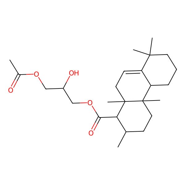 2D Structure of [(2S)-3-acetyloxy-2-hydroxypropyl] (1S,2R,4aR,4bR,10aR)-2,4a,8,8,10a-pentamethyl-2,3,4,4b,5,6,7,10-octahydro-1H-phenanthrene-1-carboxylate