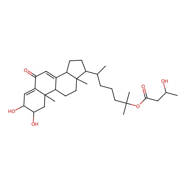 2D Structure of [(6R)-6-[(2R,3S,9S,10R,13R,14R,17R)-2,3-dihydroxy-10,13-dimethyl-6-oxo-1,2,3,9,11,12,14,15,16,17-decahydrocyclopenta[a]phenanthren-17-yl]-2-methylheptan-2-yl] (3S)-3-hydroxybutanoate
