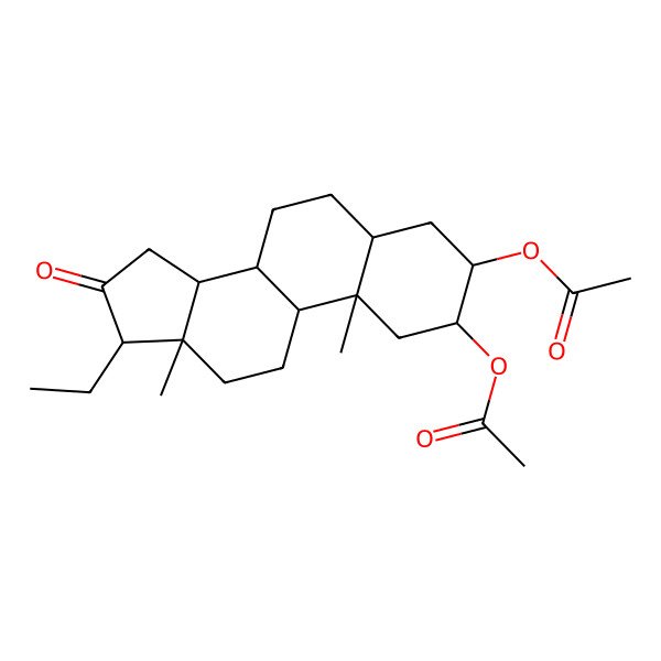 2D Structure of [(2S,3R,10S,13S,17R)-2-acetyloxy-17-ethyl-10,13-dimethyl-16-oxo-1,2,3,4,5,6,7,8,9,11,12,14,15,17-tetradecahydrocyclopenta[a]phenanthren-3-yl] acetate