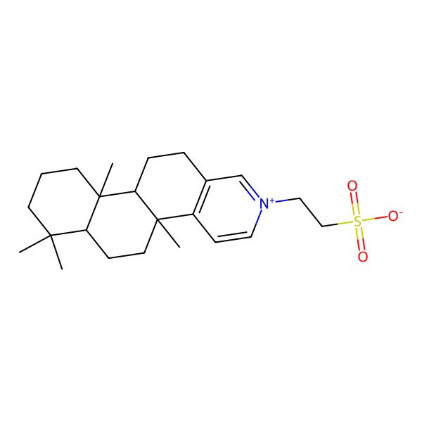 2D Structure of 2-[(4bR,10aS)-4b,7,7,10a-tetramethyl-6,6a,8,9,10,10b,11,12-octahydro-5H-naphtho[2,1-f]isoquinolin-2-ium-2-yl]ethanesulfonate