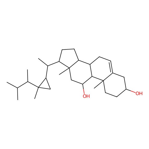 2D Structure of 10,13-dimethyl-17-[1-[2-methyl-2-(3-methylbutan-2-yl)cyclopropyl]ethyl]-2,3,4,7,8,9,11,12,14,15,16,17-dodecahydro-1H-cyclopenta[a]phenanthrene-3,11-diol