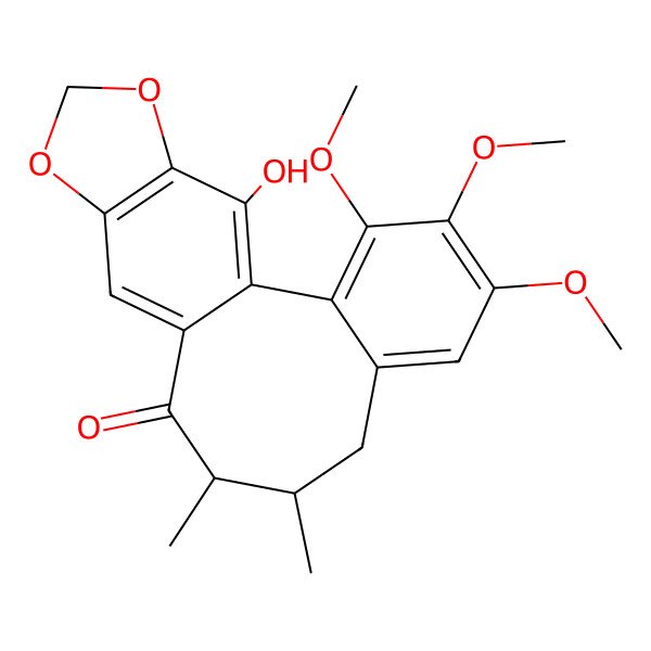 2D Structure of (9S,10S)-19-hydroxy-3,4,5-trimethoxy-9,10-dimethyl-15,17-dioxatetracyclo[10.7.0.02,7.014,18]nonadeca-1(19),2,4,6,12,14(18)-hexaen-11-one