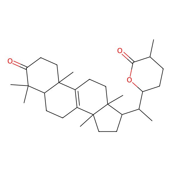 2D Structure of 3-Methyl-6-[1-(4,4,10,13,14-pentamethyl-3-oxo-1,2,5,6,7,11,12,15,16,17-decahydrocyclopenta[a]phenanthren-17-yl)ethyl]oxan-2-one
