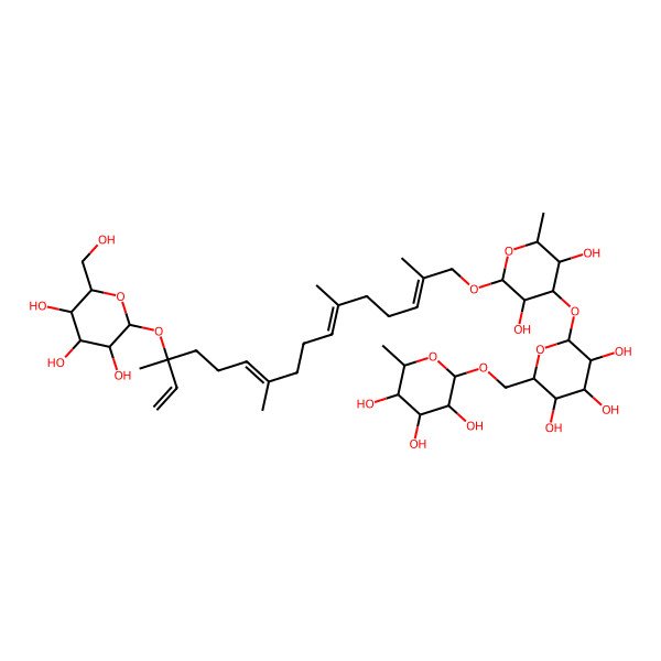 2D Structure of 2-[[6-[3,5-Dihydroxy-2-methyl-6-[2,6,10,14-tetramethyl-14-[3,4,5-trihydroxy-6-(hydroxymethyl)oxan-2-yl]oxyhexadeca-2,6,10,15-tetraenoxy]oxan-4-yl]oxy-3,4,5-trihydroxyoxan-2-yl]methoxy]-6-methyloxane-3,4,5-triol