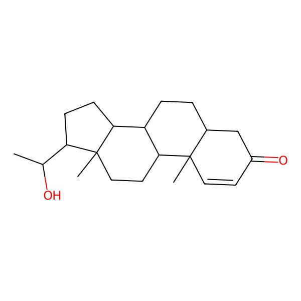 2D Structure of 17-(1-Hydroxyethyl)-10,13-dimethyl-4,5,6,7,8,9,11,12,14,15,16,17-dodecahydrocyclopenta[a]phenanthren-3-one