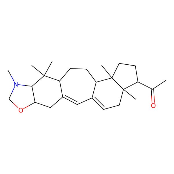 2D Structure of 1-(8,10,10,15,19-Pentamethyl-6-oxa-8-azapentacyclo[12.7.0.03,11.05,9.015,19]henicosa-1(21),2-dien-18-yl)ethanone