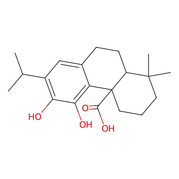 2D Structure of (4aR,10aR)-5,6-dihydroxy-1,1-dimethyl-7-propan-2-yl-2,3,4,9,10,10a-hexahydrophenanthrene-4a-carboxylic acid