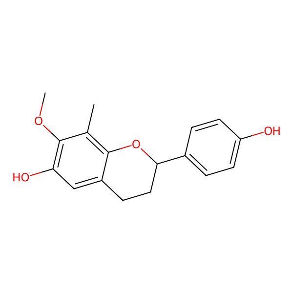 2D Structure of 6,4'-Dihydroxy-7-methoxy-8-methylflavane