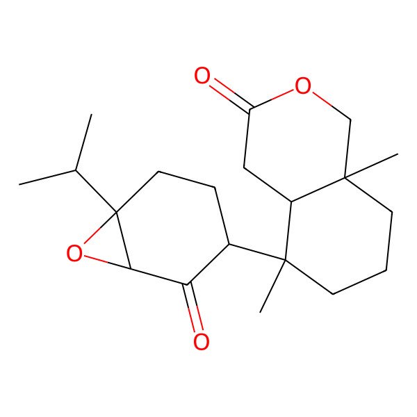 2D Structure of (4aR,5S,8aS)-5,8a-dimethyl-5-[(1R,3R,6S)-2-oxo-6-propan-2-yl-7-oxabicyclo[4.1.0]heptan-3-yl]-1,4,4a,6,7,8-hexahydroisochromen-3-one