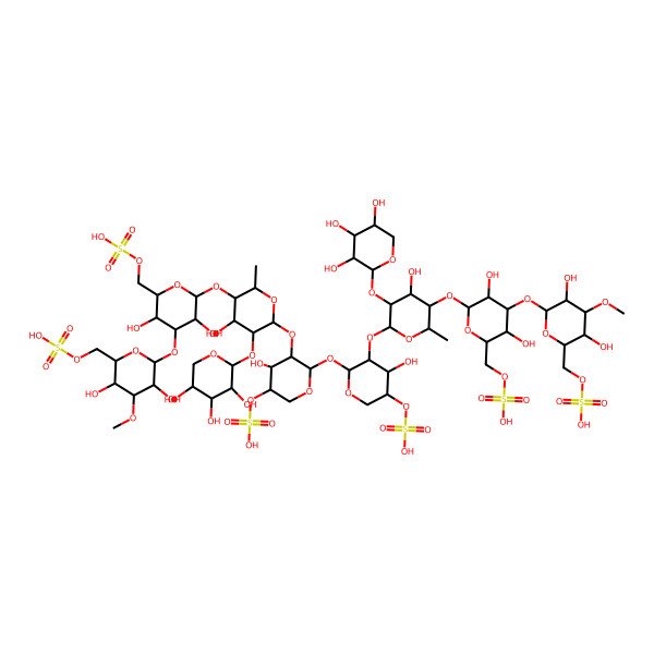 2D Structure of [4-[3,5-Dihydroxy-4-methoxy-6-(sulfooxymethyl)oxan-2-yl]oxy-6-[6-[2-[3-[5-[4-[3,5-dihydroxy-4-methoxy-6-(sulfooxymethyl)oxan-2-yl]oxy-3,5-dihydroxy-6-(sulfooxymethyl)oxan-2-yl]oxy-4-hydroxy-6-methyl-3-(3,4,5-trihydroxyoxan-2-yl)oxyoxan-2-yl]oxy-4-hydroxy-5-sulfooxyoxan-2-yl]oxy-4-hydroxy-5-sulfooxyoxan-3-yl]oxy-4-hydroxy-2-methyl-5-(3,4,5-trihydroxyoxan-2-yl)oxyoxan-3-yl]oxy-3,5-dihydroxyoxan-2-yl]methyl hydrogen sulfate