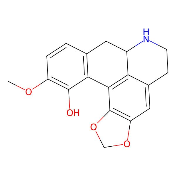 2D Structure of (12R)-17-methoxy-3,5-dioxa-11-azapentacyclo[10.7.1.02,6.08,20.014,19]icosa-1(20),2(6),7,14(19),15,17-hexaen-18-ol