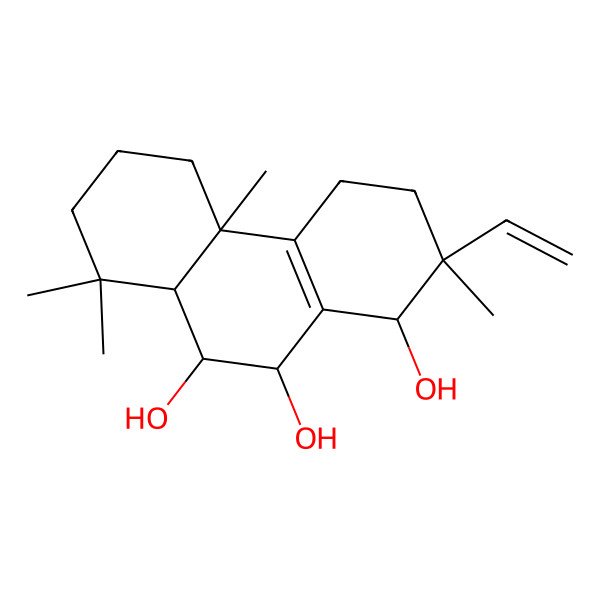 2D Structure of (1R,2R,4bS,8aS,9S,10S)-2-ethenyl-2,4b,8,8-tetramethyl-3,4,5,6,7,8a,9,10-octahydro-1H-phenanthrene-1,9,10-triol
