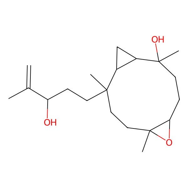 2D Structure of (1S,2S,5S,7S,10S,11S)-10-[(3R)-3-hydroxy-4-methylpent-4-enyl]-2,7,10-trimethyl-6-oxatricyclo[9.1.0.05,7]dodecan-2-ol