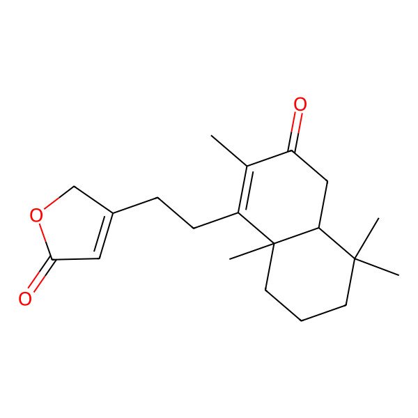 2D Structure of 3-[2-[(4aS,8aS)-2,5,5,8a-tetramethyl-3-oxo-4a,6,7,8-tetrahydro-4H-naphthalen-1-yl]ethyl]-2H-furan-5-one