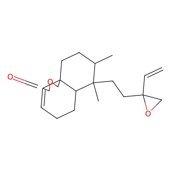 2D Structure of 7-[2-(2-ethenyloxiran-2-yl)ethyl]-7,8-dimethyl-5,6,6a,8,9,10-hexahydro-1H-benzo[d][2]benzofuran-3-one