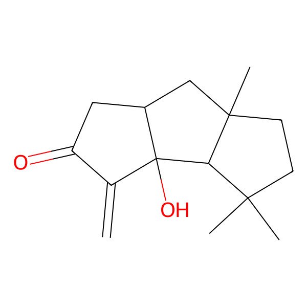 2D Structure of (3aS,3bR,6aR,7aS)-3b-hydroxy-3,3,7a-trimethyl-4-methylidene-1,2,3a,6,6a,7-hexahydrocyclopenta[a]pentalen-5-one