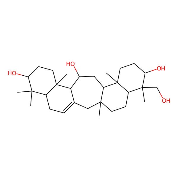 2D Structure of 20-(Hydroxymethyl)-1,7,7,11,16,20-hexamethylpentacyclo[13.8.0.03,12.06,11.016,21]tricos-3-ene-8,13,19-triol
