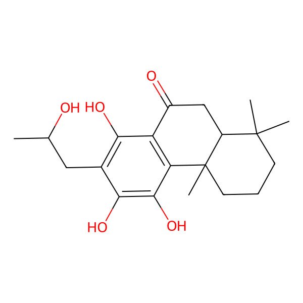 2D Structure of (4aS,10aS)-5,6,8-trihydroxy-7-[(2S)-2-hydroxypropyl]-1,1,4a-trimethyl-3,4,10,10a-tetrahydro-2H-phenanthren-9-one
