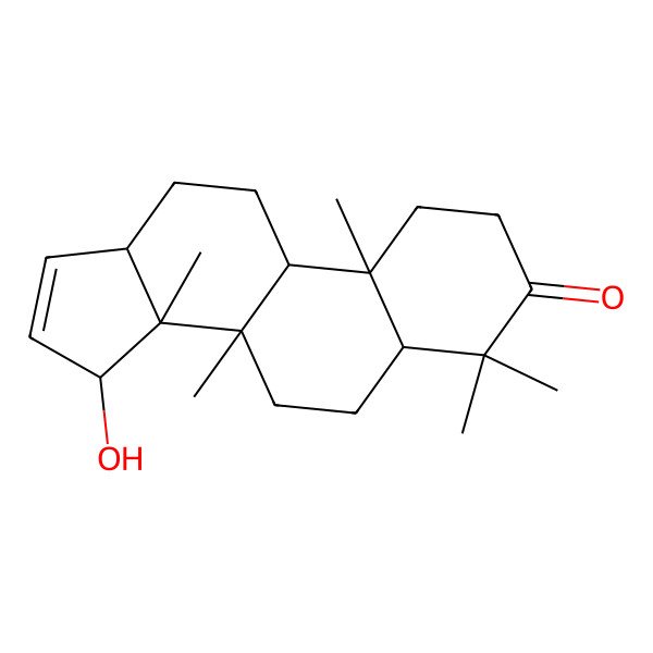 2D Structure of (5R,8R,9R,10R,13R,14R,15S)-15-hydroxy-4,4,8,10,14-pentamethyl-1,2,5,6,7,9,11,12,13,15-decahydrocyclopenta[a]phenanthren-3-one