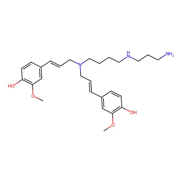 2D Structure of 4-[(E)-3-[4-(3-aminopropylamino)butyl-[(E)-3-(4-hydroxy-3-methoxyphenyl)prop-2-enyl]amino]prop-1-enyl]-2-methoxyphenol